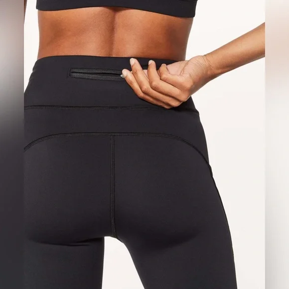 Lululemon Break Free Crop Nulux 17" Leggings Black Size 4 Running Gym Sports - Picture 7 of 16
